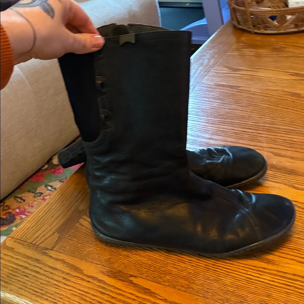 Camper Women's Black Leather Barefoot Boots